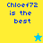 Pixelated text 'Chloef72 is the best' on yellow and blue backgrounds with a small star icon.