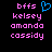 Pixelated text list with pink letters and a blue heart symbol on black background, showing two states of the same icon.