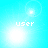Four identical display a bright cyan background with a white pixelated 'user' text and a glowing white circular light effect in each quadrant