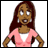 Pixelated cartoon-style icon of a woman with long dark hair wearing a pink top over white, standing against a plain background.