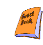 Animated sequence of a book icon transitioning from closed to open states with a pencil and bookmark, showing text on the cover.