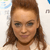 Pixelated close-up of a person with light brown hair styled in a high ponytail, wearing a light-colored top against a pale background with faint blue and gray shapes.