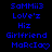 Blue pixelated text on black background reads 'SaMMi3 Love'z Hiz Girlfriend Marcia' with heart and underscore symbols, repeated in a pattern