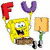 Animated contact sheet showing three frames of a Spongebob Squarepants icon with balloon letters and varying expressions.