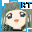 Pixelated character with green hair and blue eyes, wearing a dark top, displayed in four positions with varying pixel patterns