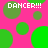 Pixelated pink background with green circles and repeated 'DANCER!!!' text in white pixel font.