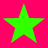 Four green stars on a bright pink background, arranged in a two-by-two with no visible animation changes