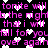 Pixelated pink text repeats 'tonite will be the night that i will fall for you over again' on black background with scattered white hearts.