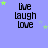 identical 'live laugh love' text icons with varying star positions on a light purple background