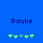 Blue background with dark blue text 'Paulie' above two of green and gray puzzle pieces, one animated to shift right