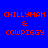 Red pixelated text "CHILLYMAN & COWPIGGY" on blue background with two distinct gradient variations.