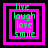 Four identical square with pink and black borders display green text reading 'live laugh love smile' in a pixelated font