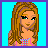 Pixel art contact sheet showing six frames of an animated icon featuring a cartoon woman in pink swimwear with text phrases "can u", "handle this", and "boys ???" on blue backgrounds.