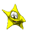 Yellow star-shaped character with cartoon eyes and mouth in various expressions
