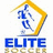Pixelated icon shows a blue soccer player kicking a ball inside a yellow curved frame, with 'ELITE SOCCER' text below.