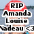 A person wearing a red bandana and sunglasses appears in four with text overlay reading "RIP Amanda Louise Nadeau <3" in the top-left