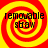 Four identical display red and yellow spiral patterns with black text reading 'removable straw' in each quadrant