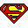 Three Superman S emblems in red and yellow, white, and dripping blood-red on black; Batman bat symbol with jagged edges; Spider-Man mask; Captain America shield; Flash lightning bolt; Fantastic Four number 4; X-Men logo.