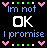 Two side-by-side animated frames of a pixel art buddy icon with text and heart symbols on black background.