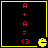 Four identical display a black background with red text 'A + A = <3' and a yellow Pac-Man icon, each bordered in yellow