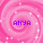 Pixelated pink background with white sparkles and a central purple text reading 'ANYA' in blocky font.