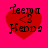 Red heart-shaped icon with black text 'Teena' and 'Heads' on bright pink background, showing pixelated animation changes.