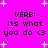 Bright pink background with white starbursts and repeated black text reading VERB: its what you do <3 in four identical quadrants.