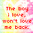 A 48x48 pixel animated contact sheet showing two sequential frames of a text-based buddy icon with red pixelated text on a pastel gradient background.