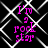 Black background with white geometric pattern and pink text reading "I'm a rock star" in four identical quadrants
