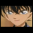 A 48x48 pixel buddy icon featuring a close-up of an anime character's face on the left and stylized text reading "Anime IM" with smaller "COM" below it on the right, all set against a black background.