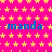 A static image with a bright pink background covered in yellow star patterns, featuring repeated blue text "manda" across the composition.