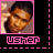Animated contact sheet of six frames showing a person in pink-bordered squares with pixelated text and hearts, arranged 3x2 on black background.