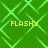 Green background with light green diamond-shaped pattern and four yellow 'FLASHY' text labels in pixelated font