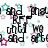 Pixelated black text on white background with scattered teal and pink pixel clusters, resembling a wordwall of partially obscured words.