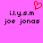 Pixelated pink background with black text and a red heart symbol above the text.