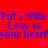Red background with purple pixelated text repeating 'Put a little Love in your heart' and two pink heart symbols at bottom.