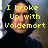 A split-screen image shows a person with long dark hair and a black top, with yellow pixelated text on each side.
