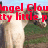 A horse stands in a grassy field with red text overlay reading 'Angel Clou love you tty little p so much'