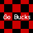 Red and black checkered background with 'Go Bucks' text in white pixelated font, displayed across multiple arrangements