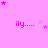Pink background with repeated 'ily....' text and animated star clusters shifting across the frame.