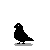 Pixel art bird silhouettes in various poses on a gray background, with subtle animation changes across frames.