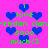 Pixelated pink background with blue hearts and green text reading 'i love endan clan sooo much<3' repeated in a pattern