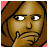 A 48x48 pixel animated buddy icon showing a cartoon woman with brown hair and light skin, displaying two sequential facial expressions in an animation contact sheet format.
