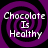 Four identical purple and black spiral-patterned icons with white text reading "Chocolate Is Healthy" arranged in a