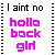 Animated contact sheet of a 3x3 grid showing frame-by-frame changes in text color and transparency for the phrase "i aint no holla back gld" across nine sampled frames.