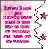 Pixelated pink text on a white background with gray torn-edge border and two pink stars, conveying romantic sentiment.