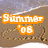 Two identical show a beach background with 'Summer '08' text above flames and the phrase "Can't take the heat" in red pixelated letters