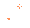 Four orange pixelated icons on white background: two heart shapes, one cross with four dots, and a smaller cross.