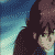 Pixelated anime character with brown hair and green eyes in a white robe, shown from multiple angles against blue sky background.