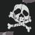 nine pixelated skull and crossbones icons on a dark background, each with slight variations in bone positioning